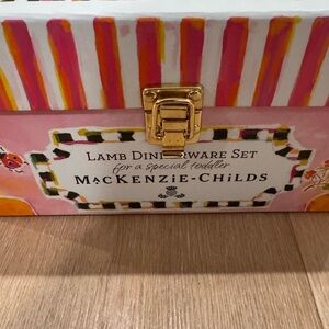 MacKenzie-Childs Lamb Dinnerware Set - Pink and Gold